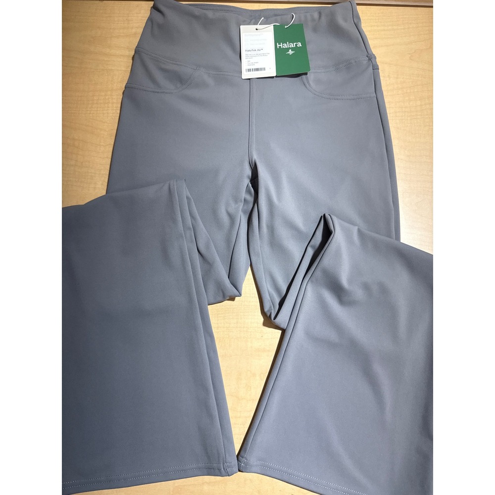 Halara HaloTek Air Gray High Waisted Flare Athleisure Pants Petite Small NWT